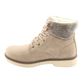American Club American boots women's lace -up beige RH47 2