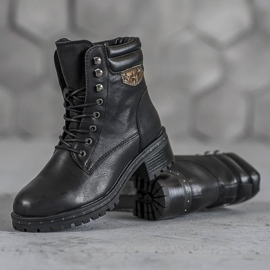 SHELOVET Military Booties On A Post black 1