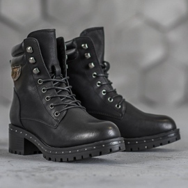 SHELOVET Military Booties On A Post black 2