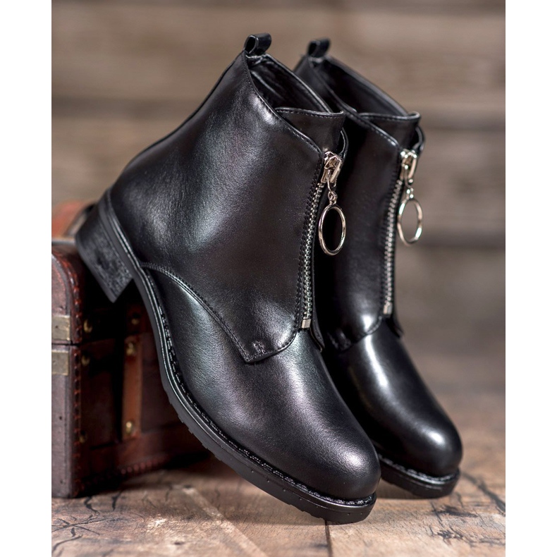 Seastar Boots With Decorative Zipper black 1