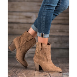 Small Swan High-heeled cowboy boots brown 1