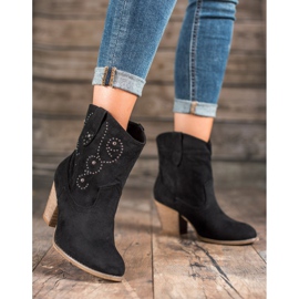 Small Swan High-heeled cowboy boots black 1