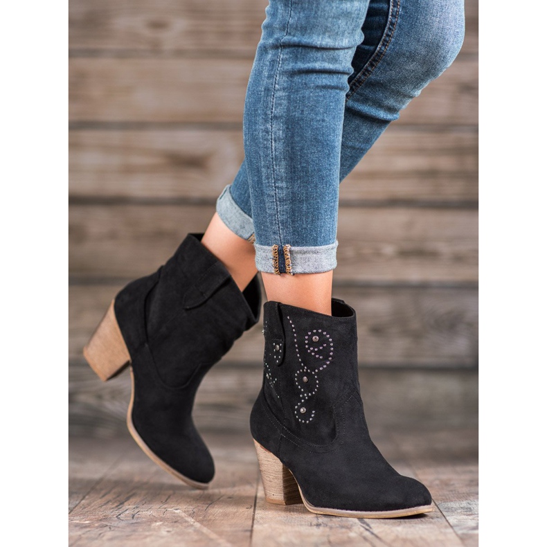 Small Swan High-heeled cowboy boots black 2