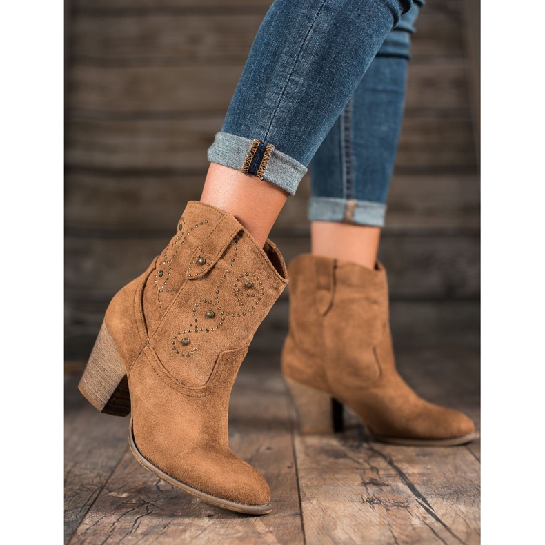 Small Swan High-heeled cowboy boots brown 2