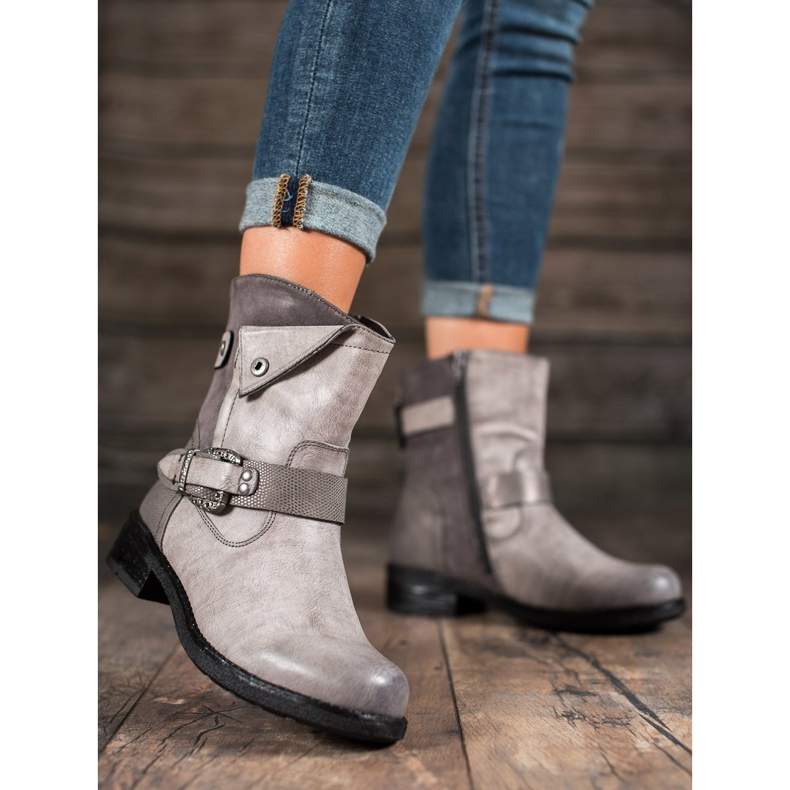 Super Me Boots With Decorative Buckle grey 1