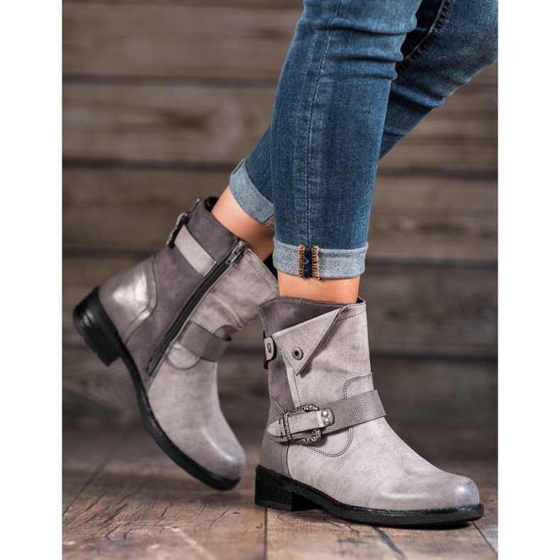 Super Me Boots With Decorative Buckle grey 2