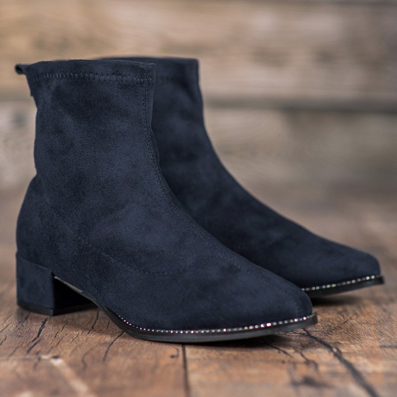 Small Swan Slip-on Suede Booties blue 1