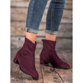 Small Swan Slip-on Suede Booties red 1