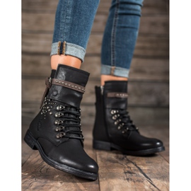 Super Me Fashionable lace-up boots black 1