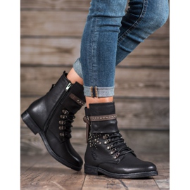 Super Me Fashionable lace-up boots black 2