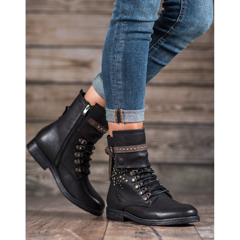 Super Me Fashionable lace-up boots black 2