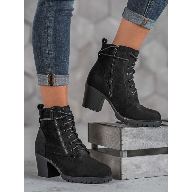 Super Me Lace-up Boots On The Platform black 2