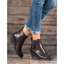 SHELOVET Wedge Boots brown 1 SHELOVET Wedge Boots brown 1