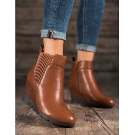 SHELOVET Wedge Boots brown 1