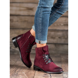 VINCEZA suede boots red 1