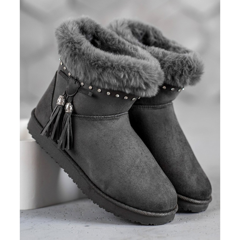 SHELOVET Mukluki With Crystals grey 2