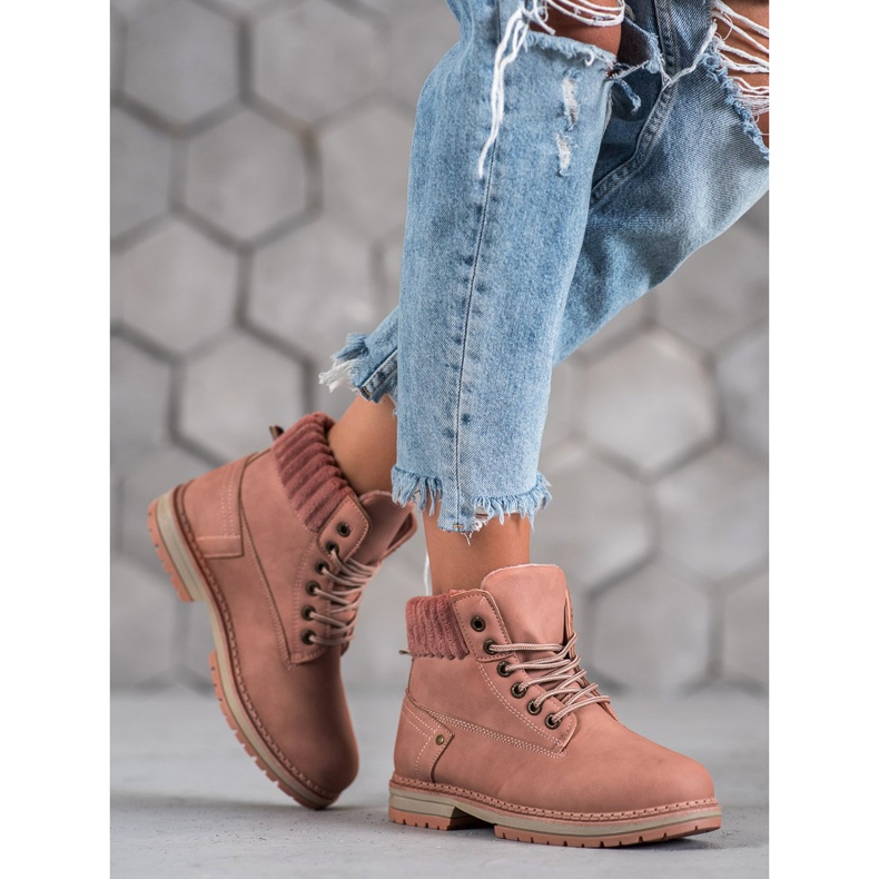 SHELOVET Fashionable Trappers pink 1