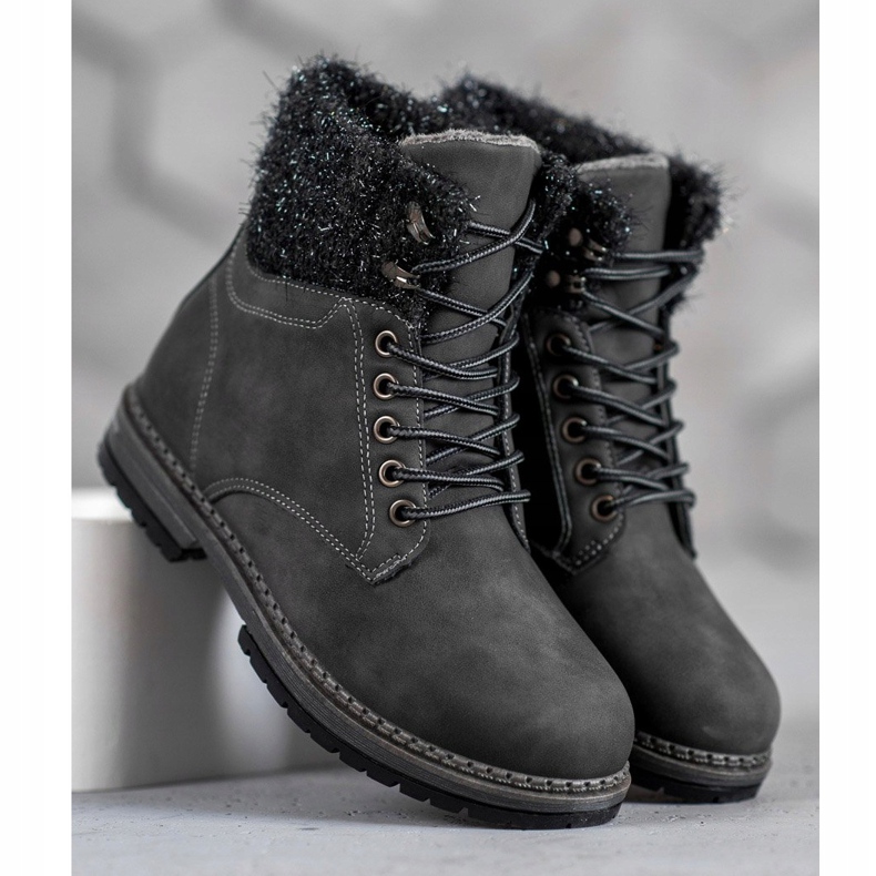 SHELOVET Trappers With Glitter black 1