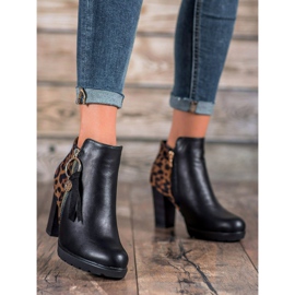 Filippo Leopard Print Women's Boots black multicolored 1