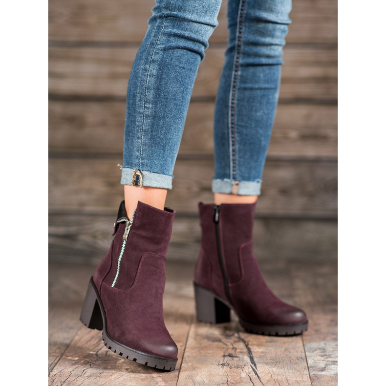 VINCEZA maroon boots purple 2