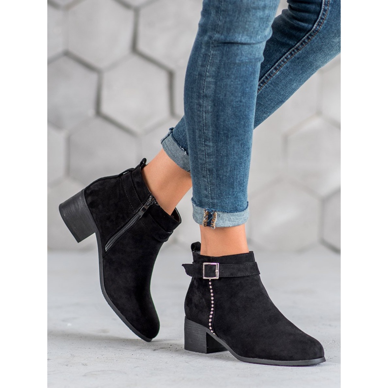 SHELOVET Suede high-heeled boots black 2 SHELOVET Suede high-heeled boots black 2
