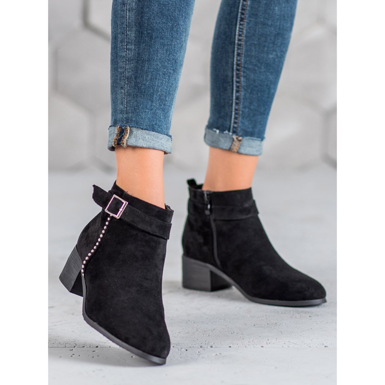 SHELOVET Suede high-heeled boots black 1 SHELOVET Suede high-heeled boots black 1