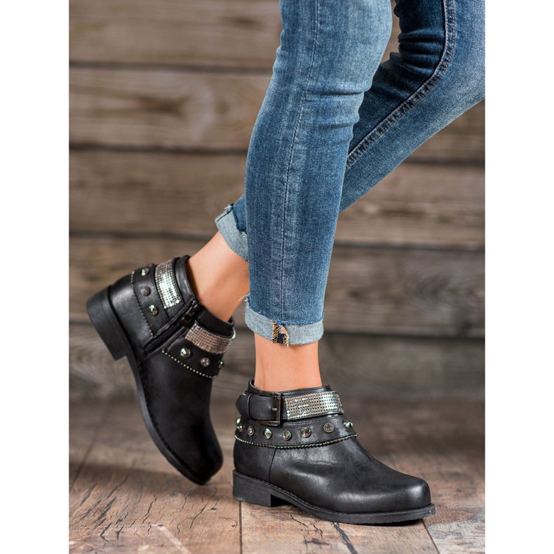 Forever Folie Boots With Rhinestones black 1