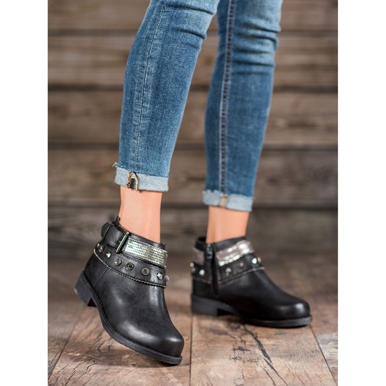 Forever Folie Boots With Rhinestones black 2