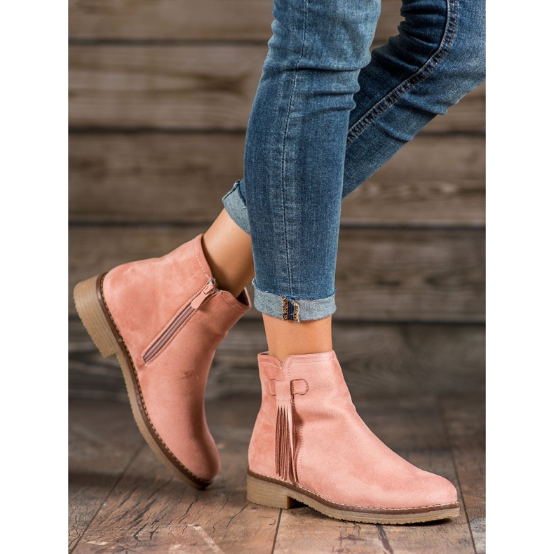 Clowse Boots With Fringes pink 1