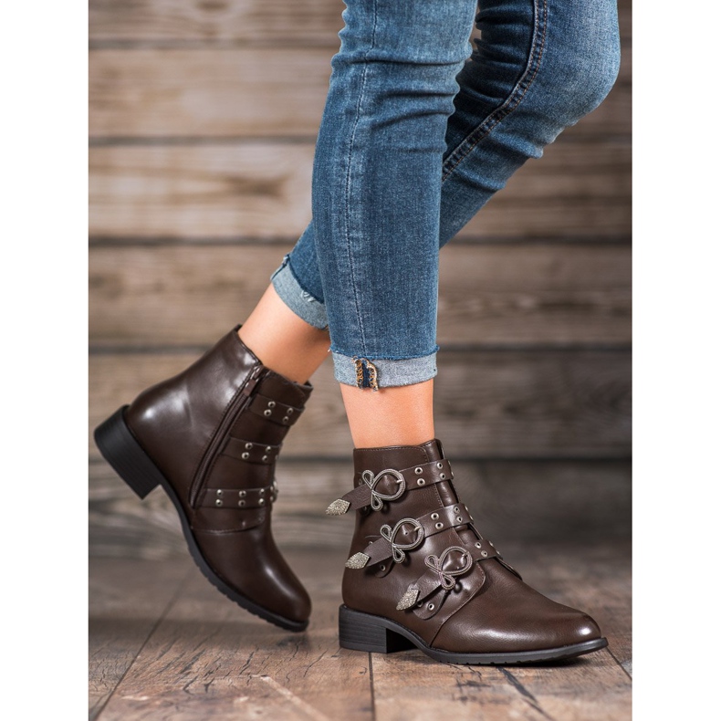 Anesia Paris Brown Boots With Buckles 2