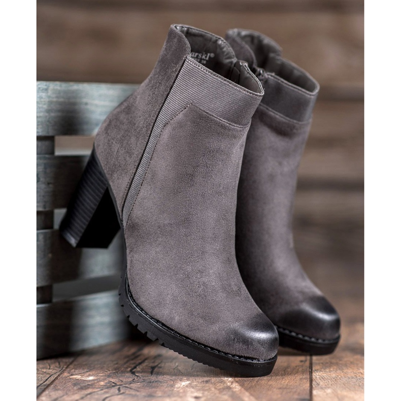 S. BARSKI Gray women's boots grey 2