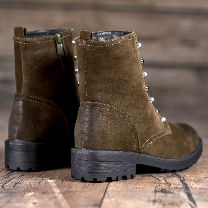 S. BARSKI High Boots With Beads green 1