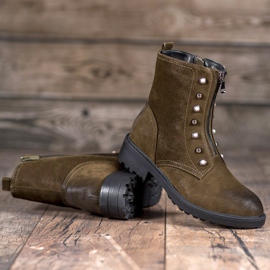 S. BARSKI High Boots With Beads green 2