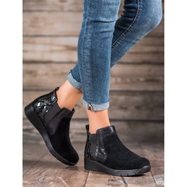SHELOVET Women's slip on boots black 2