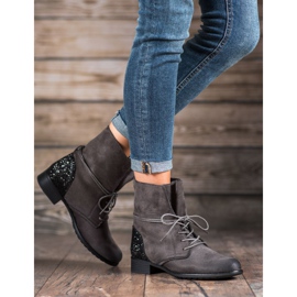 S. BARSKI Gray lace-up boots grey 3