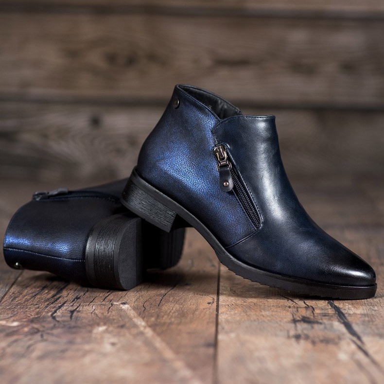 M.Daszyński Low navy blue boots 1 M.Daszyński Low navy blue boots 1