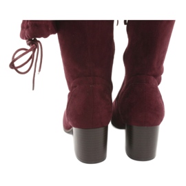 M.Daszyński Over-the-knee suede boots red 4