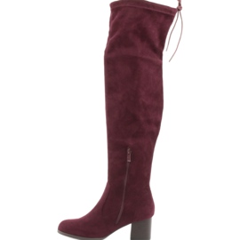 M.Daszyński Over-the-knee suede boots red 2