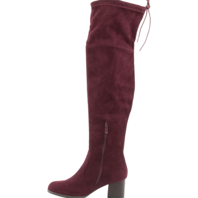 M.Daszyński Over-the-knee suede boots red 2