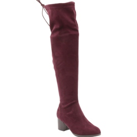 M.Daszyński Over-the-knee suede boots red 1