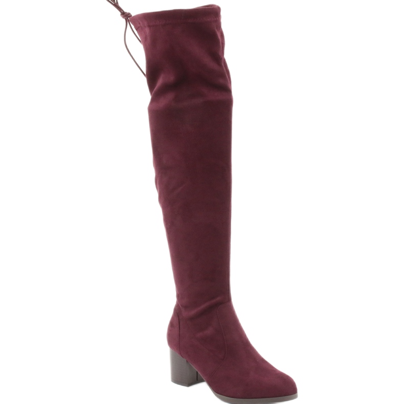 M.Daszyński Over-the-knee suede boots red 1