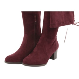 M.Daszyński Over-the-knee suede boots red 3