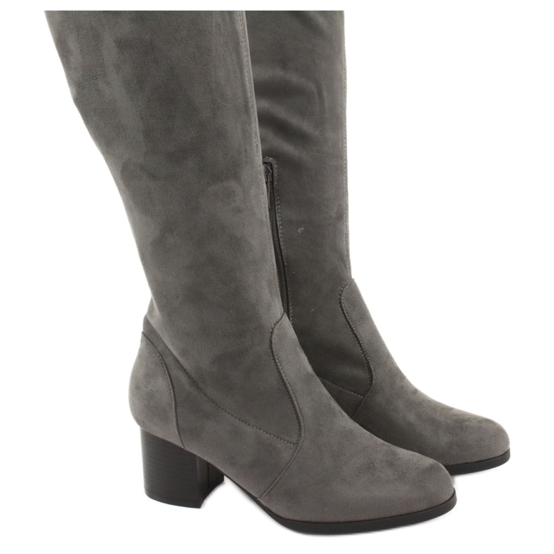M.Daszyński Over-the-knee suede boots grey 5