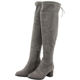 M.Daszyński Over-the-knee suede boots grey 3