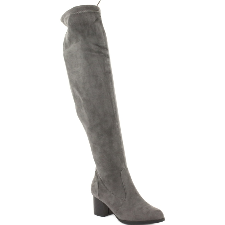 M.Daszyński Over-the-knee suede boots grey 1
