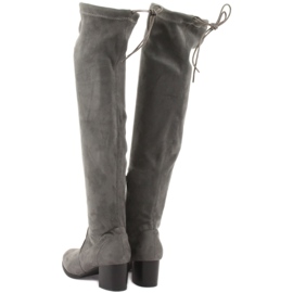 M.Daszyński Over-the-knee suede boots grey 4