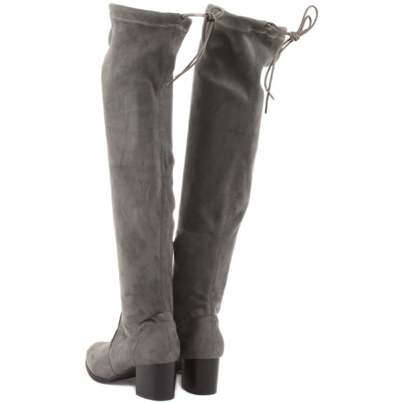 M.Daszyński Over-the-knee suede boots grey 4