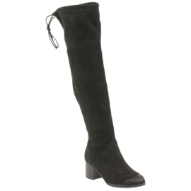 M.Daszyński Black suede over the knee boots 1715 1