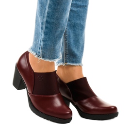 Maroon slip-on ankle boots on the TH-F198 post red 1