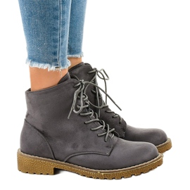 Gray suede lace-up boots HJ99-103 grey 2